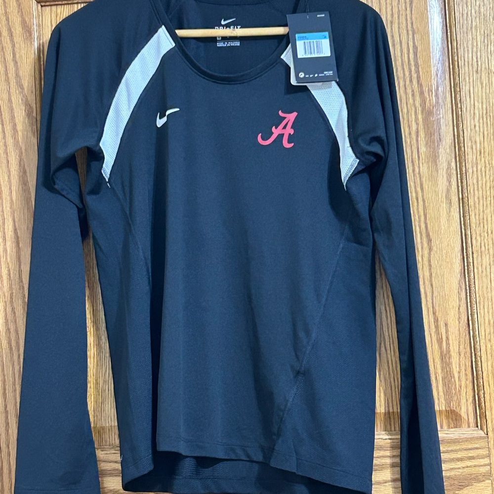 Nike Alabama-Sleeve Women's Athletic Top with White Mesh Accents and Red Logo
